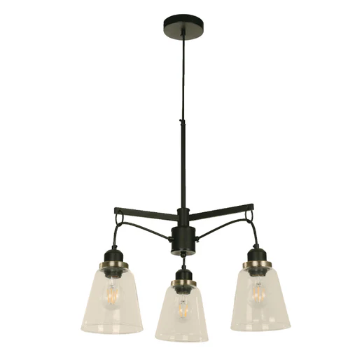 HANGING LAMP 3L E27 40W BLK