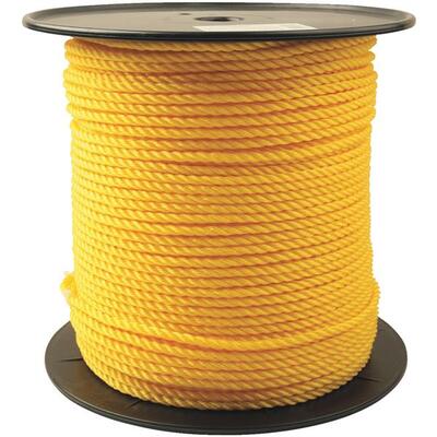  Do It Best  Twisted Polypropylene Rope 1/4 Inchx600 Foot Yellow 1 Foot 700030