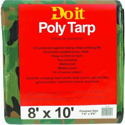  Do It Best  Medium Duty Poly Tarp 8x10 Foot Camouflage 1 Each 741184