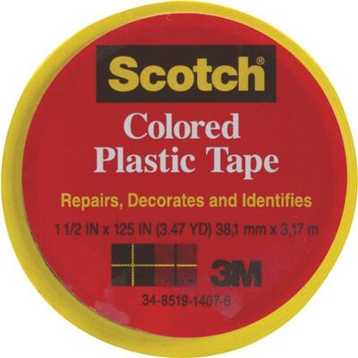 Scotch Plastic Tape 1-1/2 Inchx125 Inch  Yellow 1 Roll 191YL