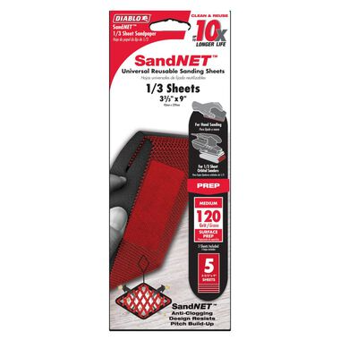 SANDNET SANDING SHEET 120G 5PK