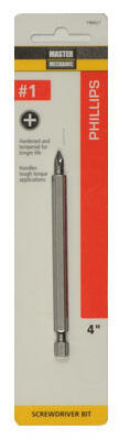  Master Mechanic Screwdriver Bit #1 Phillips 4 Inch  1 Each 198427
