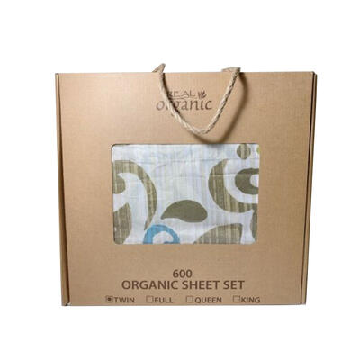 Real Organic Printed Bed Sheet Set Twin 1 Each 1169TP: $102.32