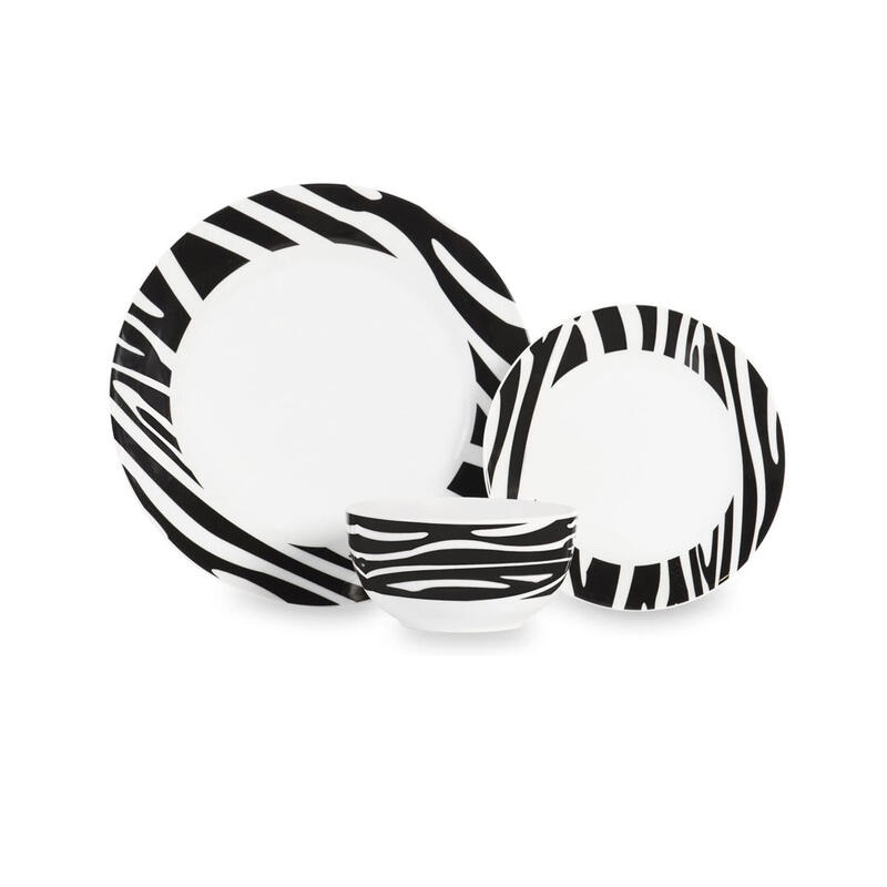 Sabichi Dinnerware 12 Piece Zebra 1 Set 184894