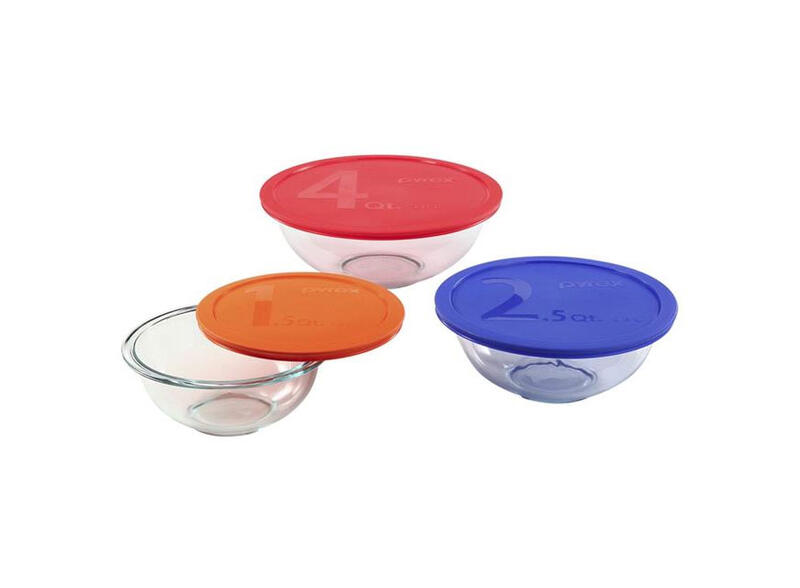  Pyrex Glass Mixing Bowls 6 Piece 1 Set 1085308