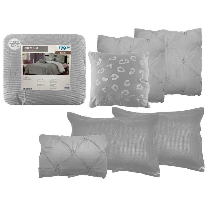 COMFORTER SET 7PC KING GREY