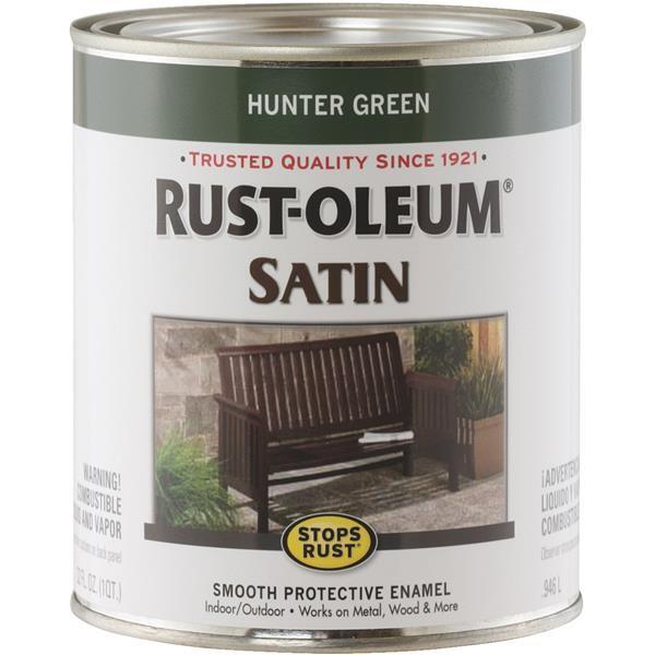 Rust-Oleum Stops Rust Satin Enamel Paint Hunter Green 1 Quart 7732502