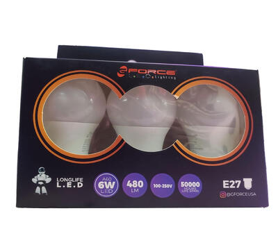 G Force Bulb LED E27 6W Warm White 1 Each GF-6WA60-E27WW-6PK: $40.80