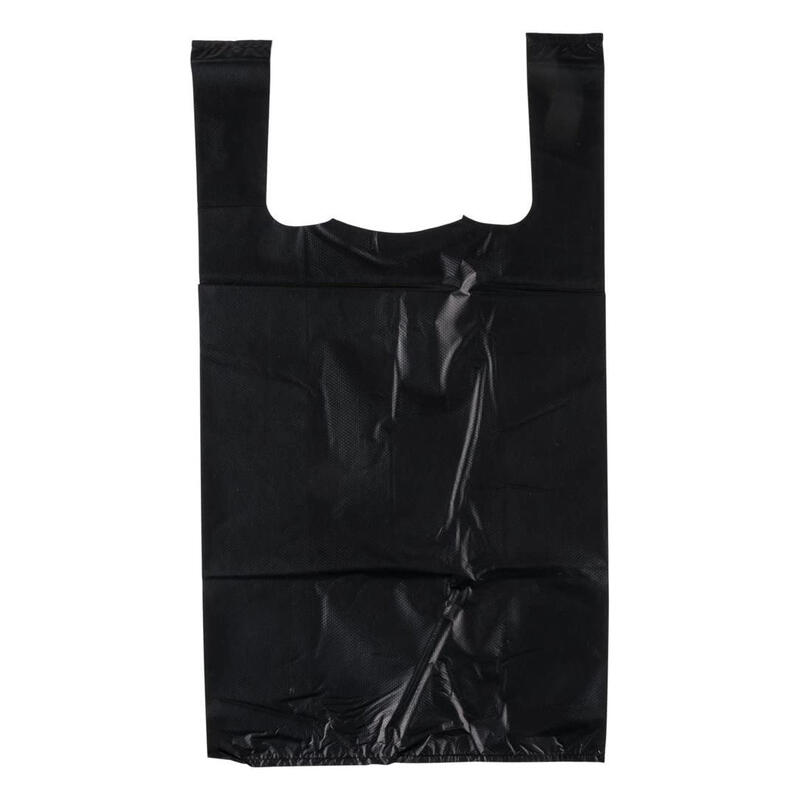 Plastic Vest Handle Bag Black 11x6 Inch: $0.25