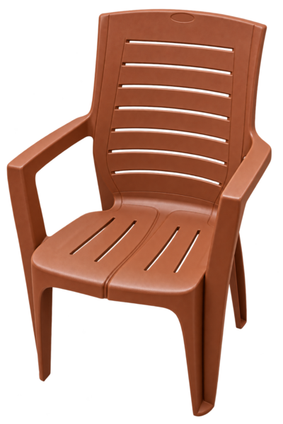 PLASTIC CHAIR W/ARM RUST