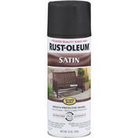 Rust-Oleum Stops Rust Satin Spray Paint 12oz Black 1 Each 7777-830