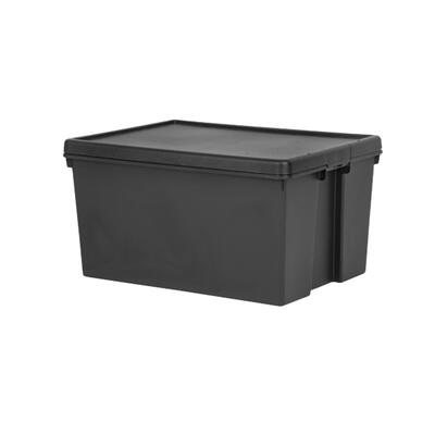 Wham Heavy Duty Box and Lid Recycled Black 96L 1 Each 445180