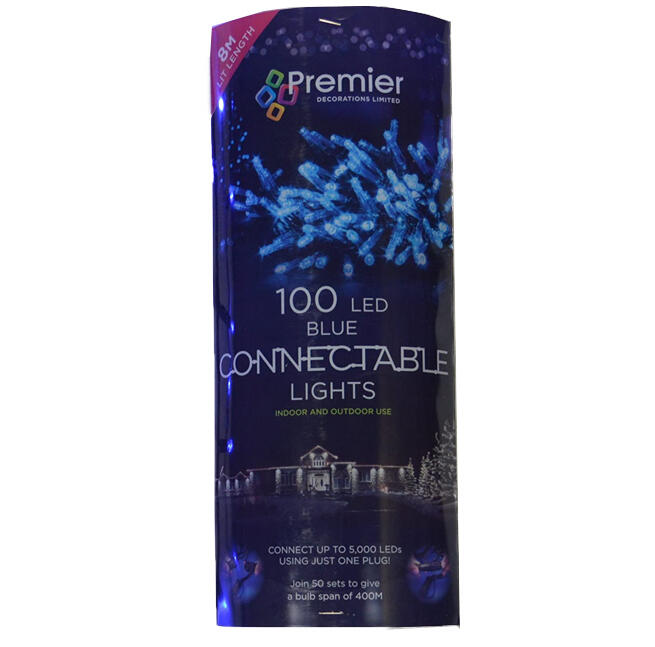 Premier Connector Lights 100 LED Blue 1 Each LI096522B