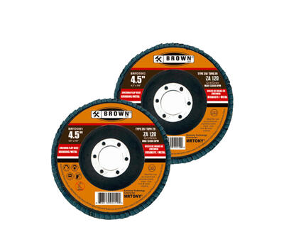  Brown USA Flap Disc 120 Grit 4.5x7/8 Inch  1 Each BRFD5003