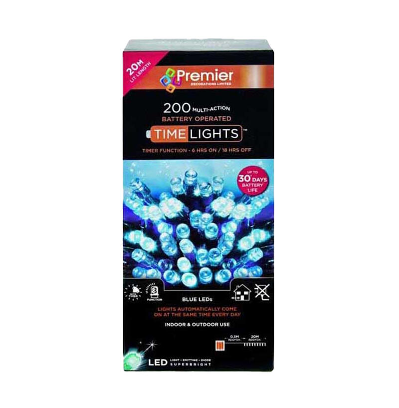 Premier Christmas Lights With Timer White 1 Each LB112384B