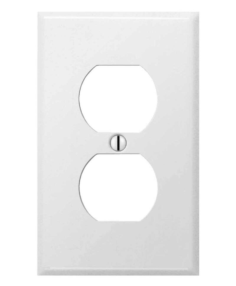  Amertac Steel Outlet Wall Plate 1Gang White 1 Each 8WS108 C981DW