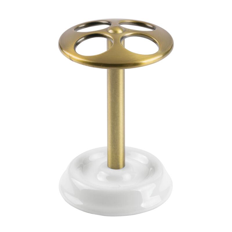 iDesign York Toothbrush Holder Stand White Brass 1 Each 69218 M&C Home Depot