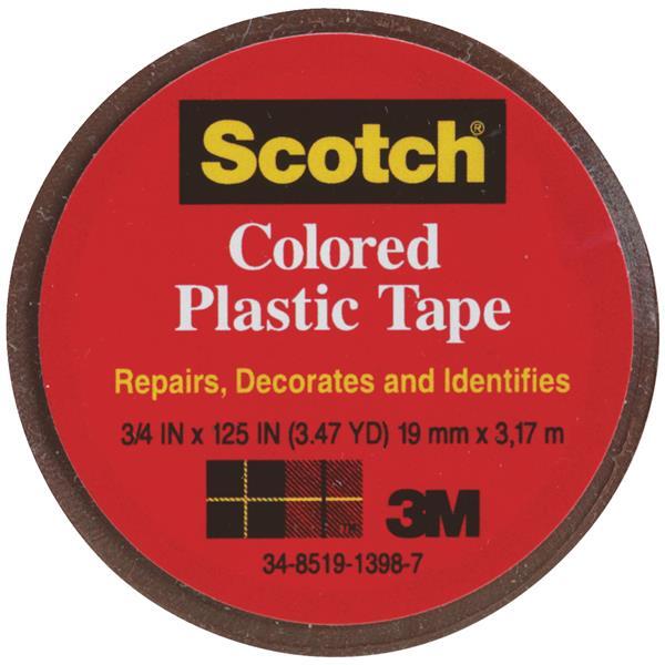  Scotch Coloured Plastic Tape 3/4x125 Inch Brown 1 Roll 2060535