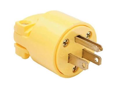 Pass & Seymour Plug Heavy Duty Construction 125V 15A Yellow 1 Each 4867YCC10