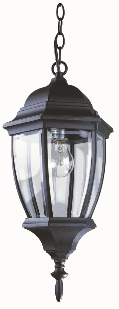 Ilumitec Hanging Lamp Outdoor E27 100W Black 1 Each 4065H-BK