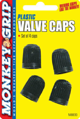 Hopkins  Monkey Grip  Plastic Valve Cap 4 Pack  4 Pack  22-5-08830-M