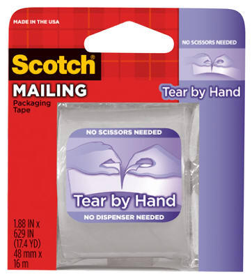  Scotch Mailing Packaging Tape 1.88x629 Inch  1 Roll 3841