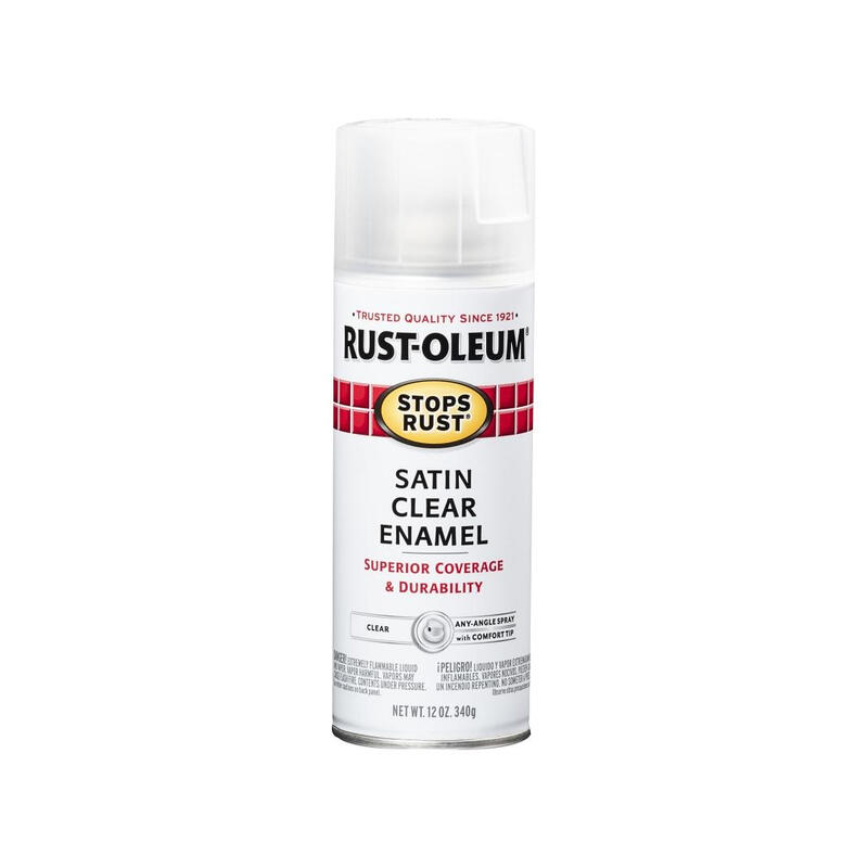 Rust-Oleum Stops Rust Satin Enamel Spray Paint 12oz Clear 1 Each 285092: $24.95