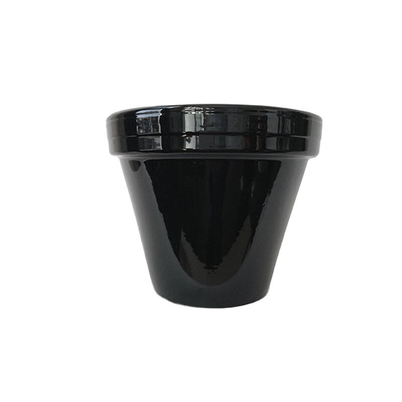 Ceramic Flower Pot 4.5 Inch Black 1 Each PCSBX-4-BL