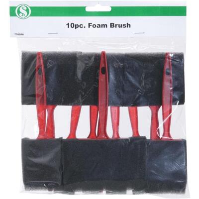  Smart Savers Foam Brush 10 Piece 1 Each CC101062