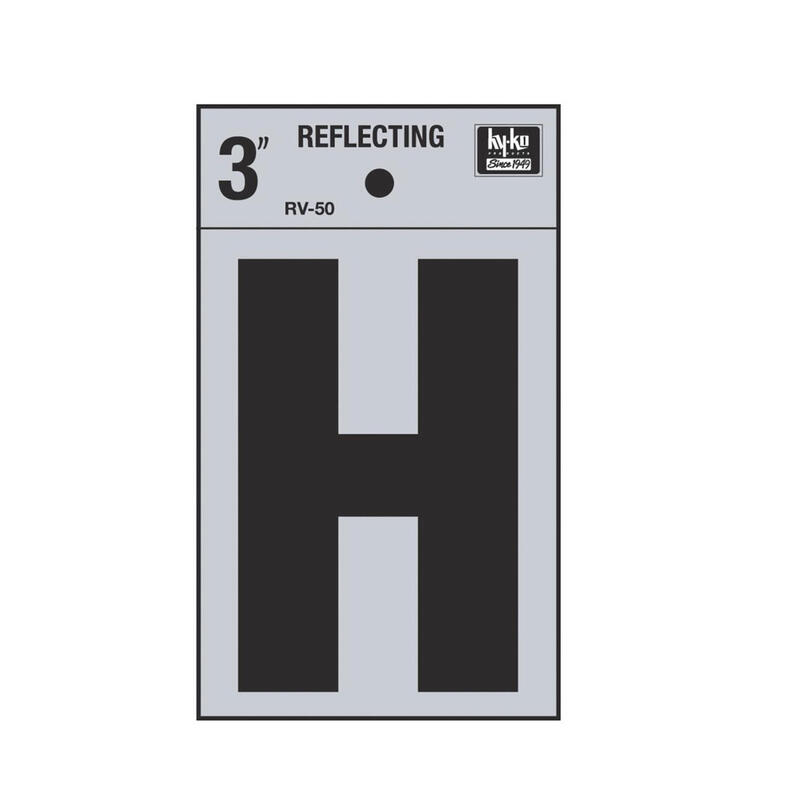  Hy-Ko Reflective Letter H 3 Inch  1 Each RV-50/H