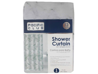 SHOWER CURTAIN W/ HOOKS MULTI