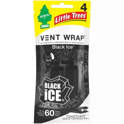 Little Trees Vent Wrap  Black Ice 4 Pack  CTK-52231-24