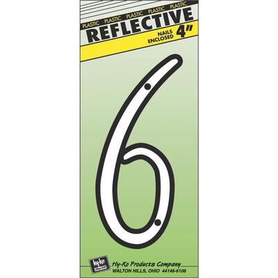  Hy-Ko House Number 6 4 Inch  White 1 Each 30606