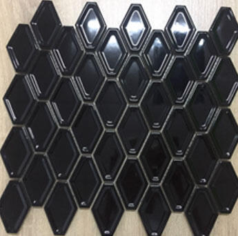 Mosaic Tile Black Dia Glossy 12.5X10 1 Each LX46511