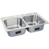 Sterling Double Basin Drop In Kitchen Sink 33x22 Inch 1 Each 11402-4-NA