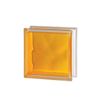  Glass Block Brilly  Yellow Wave  1 Each  BLSE122192