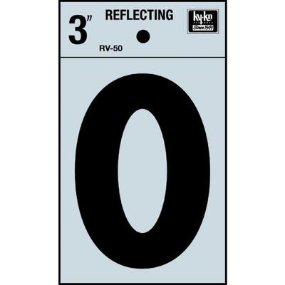  Hy-Ko Reflective Number 0 3 Inch  1 Each RV-50-0