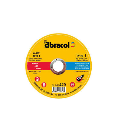 Abracol Cutting Disc 4-1/2x1/16x7/8 Inch  1 Each NSABD2AA046006