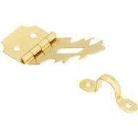  National  Hasp With Hook 3/4x2-3/4 Inch  Solid Brass 1 Each N211-912