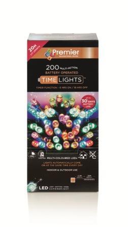 Premier Christmas Lights With Timer Multi Coloured 1 Each LB112384M