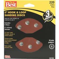  Do It Best  Vented Sanding Disc 220 Grit 8H  5 Inch  5 Pack 349186