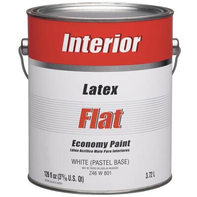 Economy Flat Latex Interior Paint White Pastel Base 1 Gallon Z46W00801-16: $63.81