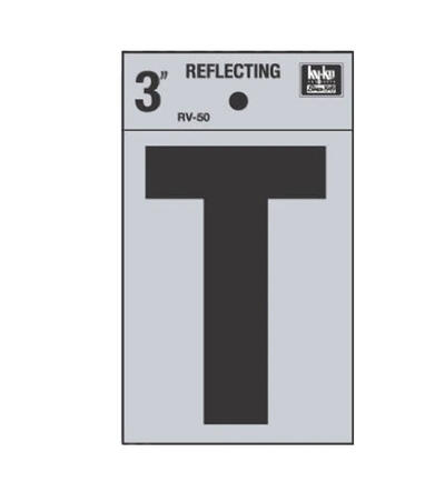  Hy-Ko Reflective Letter T 3 Inch  1 Each RV-50/T