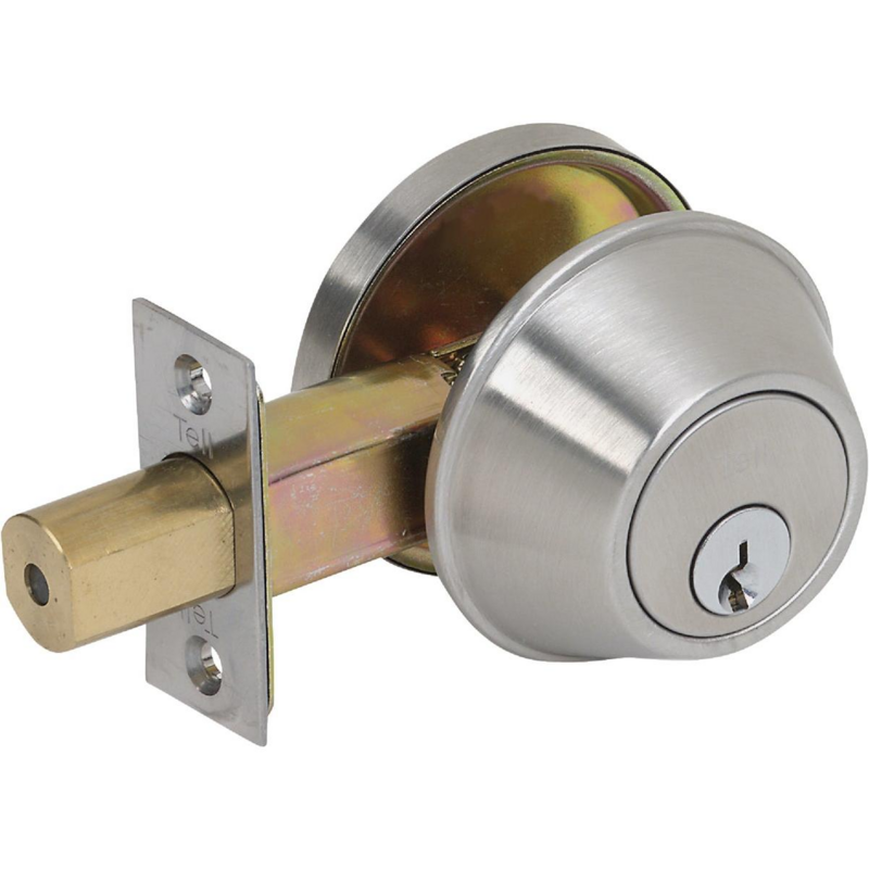 SGL CYLINDER DEADBOLT SAT SS