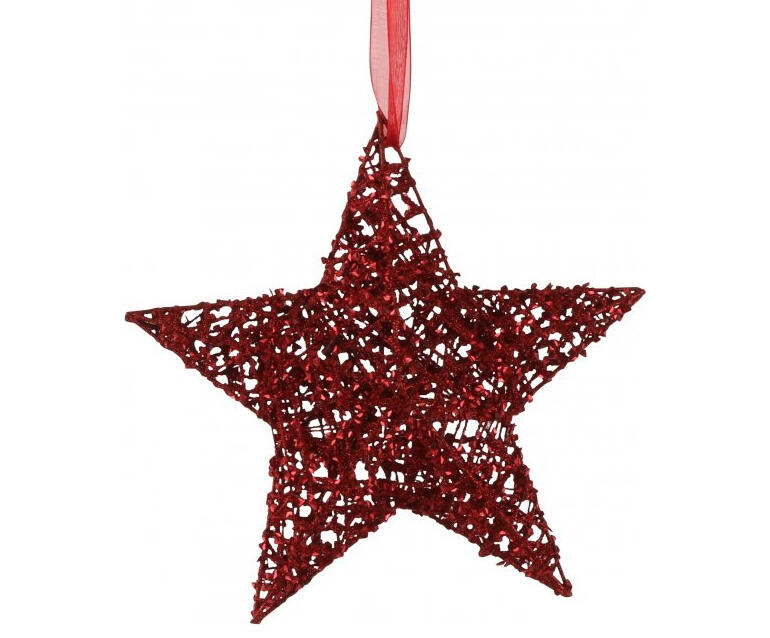  Star Ornament 20cm Red 1 Each 1065094