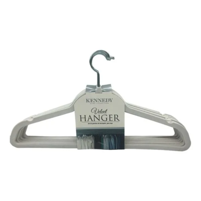 VALVET HANGER 10PC SET WHITE