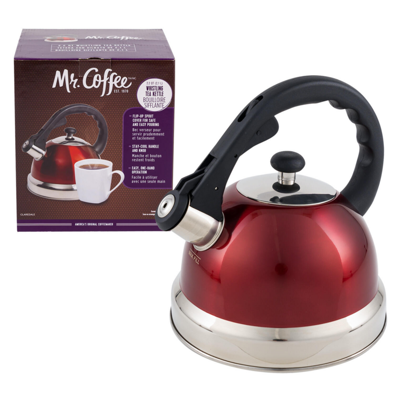 WHISTLING TEA KETTLE 1.9QT RED