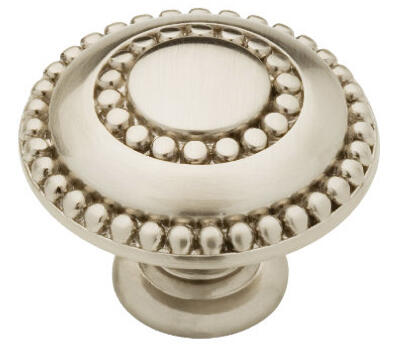Liberty Double Beaded Round Cabinet Knob 1-3/8 In SN 1 Each PBF808C-SN-C
