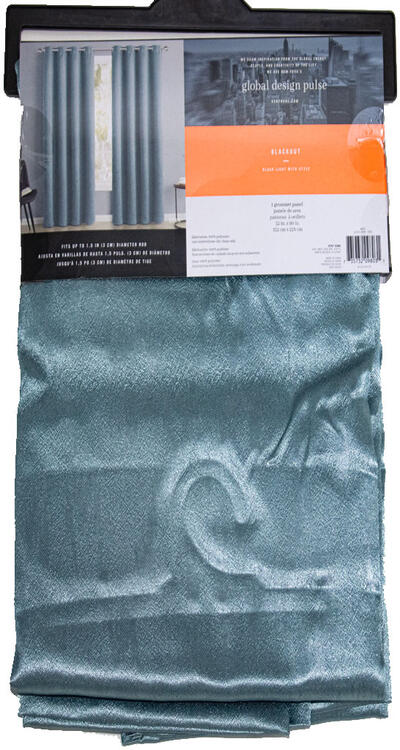 CURTAIN EMB B/OUT PANEL TEAL
