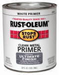 Rust-Oleum Stops Rust Clean Metal Primer Paint White 1 Quart 7780502